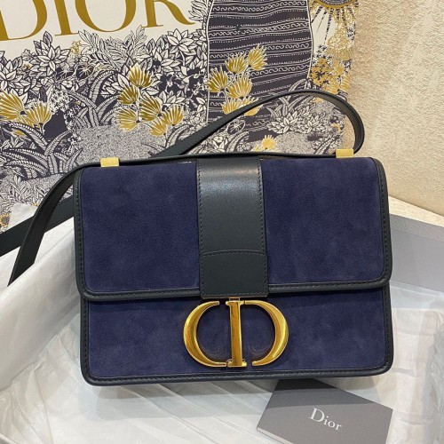 Dior 30 BORSA MONTAIGNE Pelle di vitello smerigliata C9268 Blu scuro