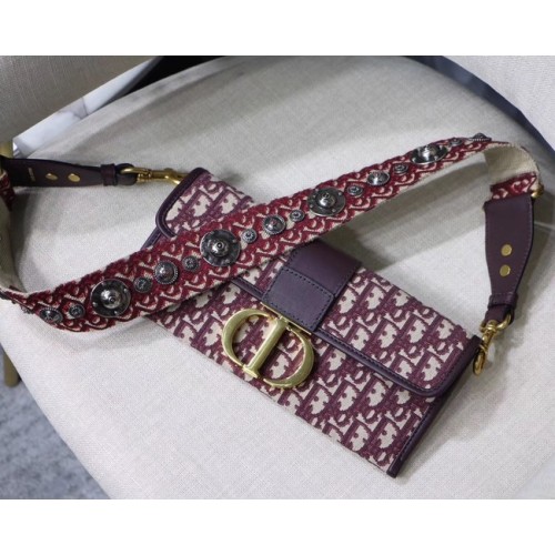 Pochette Dior 30 MONTAIGNE TELA RICAMATA M9206 bordeaux
