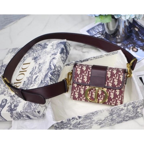 BORSA BOX DIOR 30 MONTAIGNE IN TELA JACQUARD M928 bordeaux