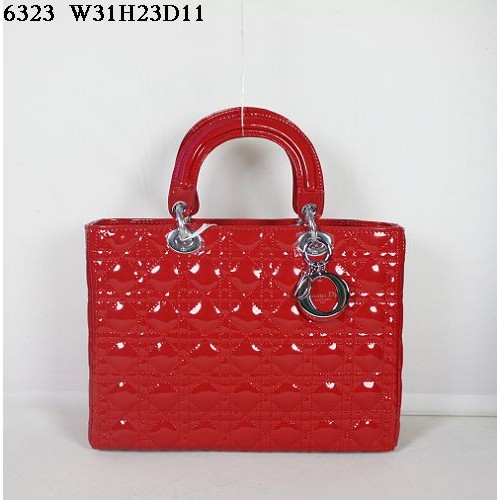 Borsa Christian Lady Dior in vernice rossa 6323