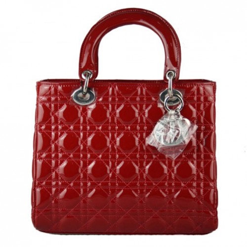 Borsa Christian Lady Dior in vernice rossa 9928