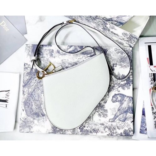 POCHETTE DIOR IN VITELLO SADDLE S5642 bianco