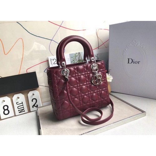 Borsa Dior Cannage Nano Lady in pelle originale CD3891 vermiglio