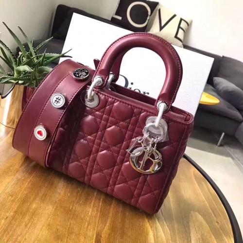 Borsa Dior Cannage Nano Lady in pelle originale CD3891 vino