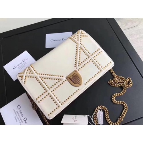 Borsa Dior Diorama in pelle di montone originale CD3709 bianca