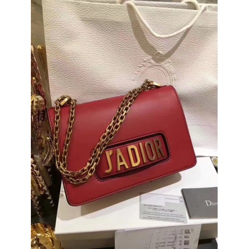 Dior JADIOR Flap Bag Pelle di vitello CD9002 Rosso