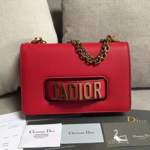 Dior JADIOR Flap Bag Pelle di vitello M9003 Rosso