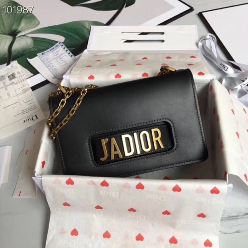 Dior Jadior Flap Bag con catena in pelle di vitello M9000C nera