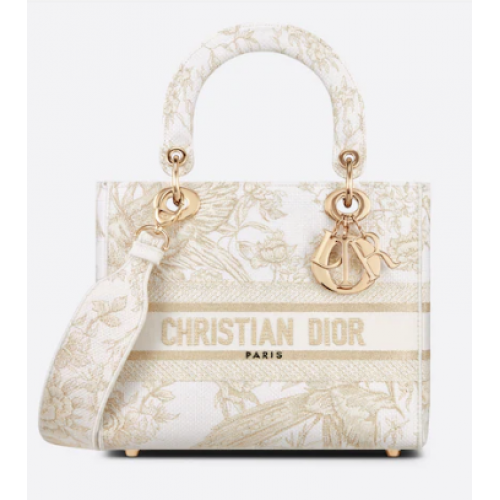 Ricamo Dior Jardin d'Hiver con filo metallico color oro M0565