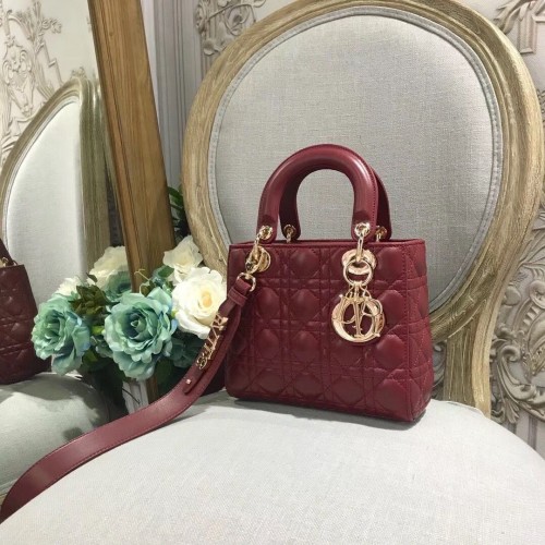 Dior BORSA LADY DIOR IN VITELLO CD3891 Bordeaux