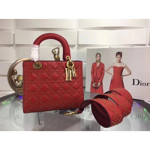 Borsa Dior Lady Dior Pelle di montone originale CD3892 Rosso