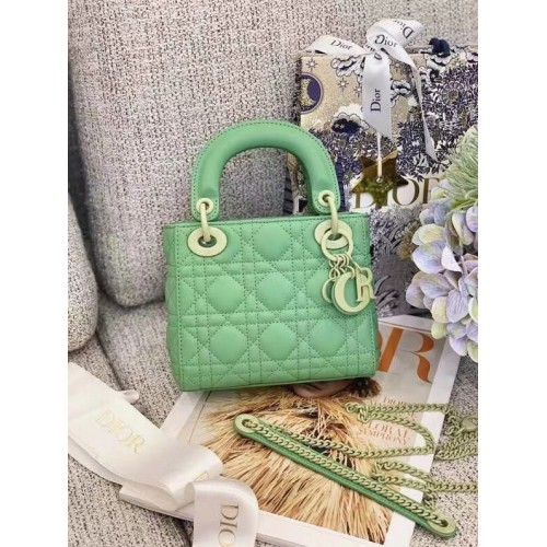 Borsa Dior Lady Dior Pelle di montone originale CD5501 verde
