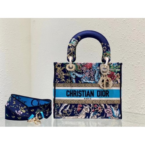 BORSA D-LITE MEDIUM LADY Dior Ricamata M0565-11