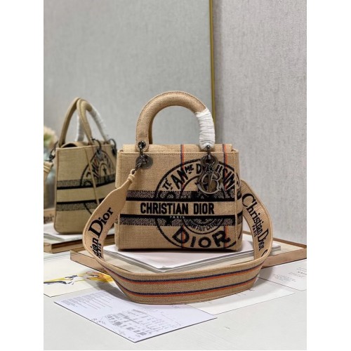 BORSA D-LITE MEDIUM LADY Dior Ricamata M0565-19