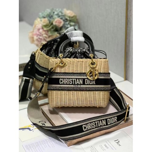 BORSA Dior MEDIUM LADY intrecciata C9916 nera