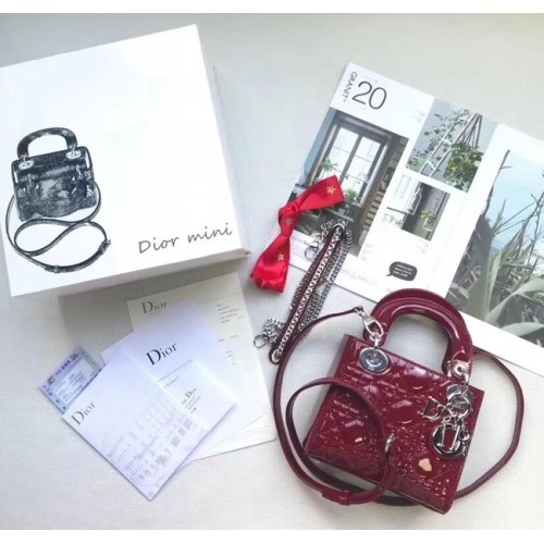 Dior BORSA MINI LADY DIOR IN VITELLO M0505O bordeaux