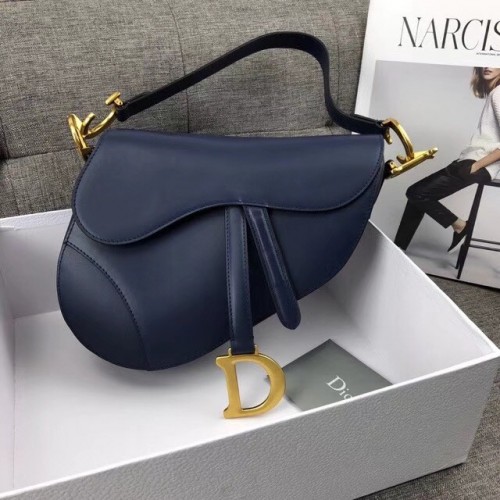 Dior MINI SADDLE BAG VITELLO M0447 blu scuro