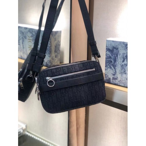 Borsa a tracolla in tela Dior Oblique 5569 NERA