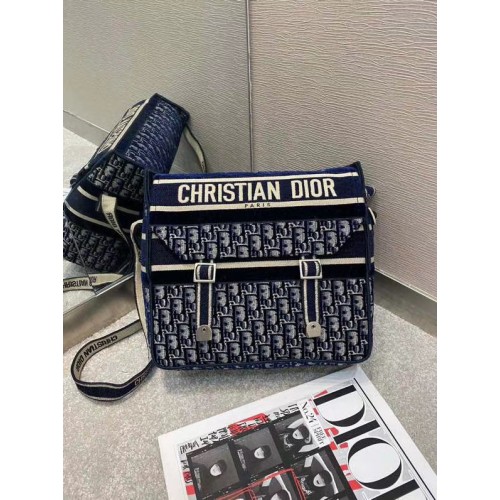 Ricamo Dior Oblique BORSA DIORCAMP M1291 Blu