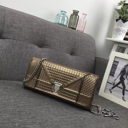 Mini borsa a tracolla Dior Original in pelle di vacchetta 3780 bronzo