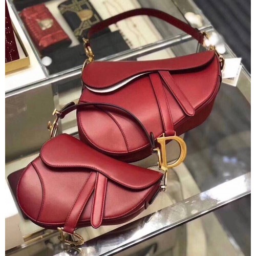 Dior BORSA SADDLE IN VITELLO ROSSO M0446 rosso