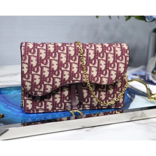 BORSA DIOR SADDLE DENIM TELA S5614 bordeaux
