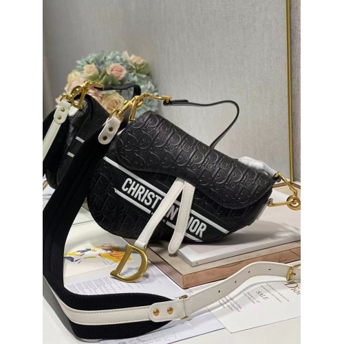 Dior SADDLE-TAS VAN KALFSLEER C9406 nero