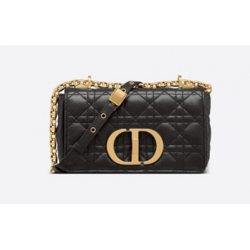 Dior BORSA DIOR CARO PICCOLA Pelle di vitello Cannage morbida nera M9241