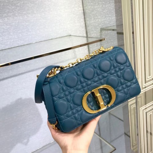 Dior BORSA DIOR CARO PICCOLA Pelle di vitello morbida Cannage M9241 Blu