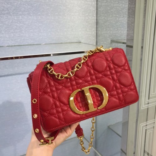 Dior BORSA DIOR CARO PICCOLA Pelle di vitello morbida Cannage M9241 rossa