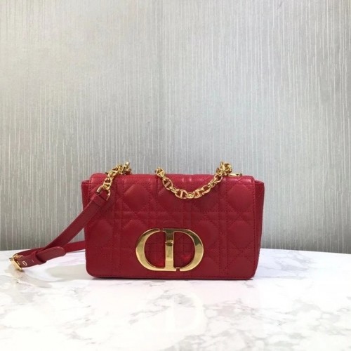 Dior BORSA DIOR CARO PICCOLA Pelle di vitello morbida Cannage M9241 rossa