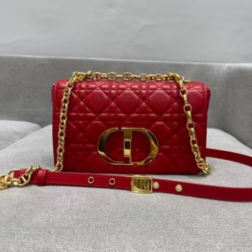 Dior BORSA DIOR CARO PICCOLA rossa Pelle di vitello Cannage morbida M9241