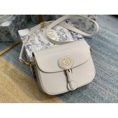 BORSA BOBBY DIOR MEDIA Box Pelle di vitello M9319 bianca