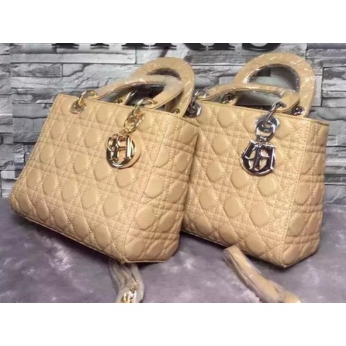 Borsa Dior Small Lady Dior Pelle di montone CD6322 Albicocca