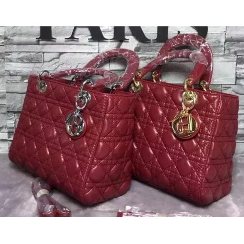 Borsa Dior Small Lady Dior Pelle di montone CD6322 Bordeaux