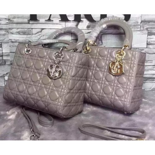 Borsa Dior Small Lady Dior Pelle di montone CD6322 Grigio