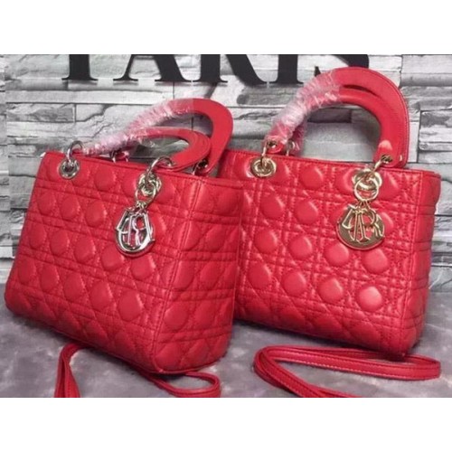Borsa Dior Small Lady Dior Pelle di montone CD6322 Rosso