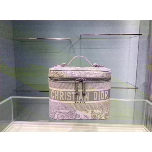 Dior Toile de Jouy Ricamo DIORTRAVEL VANITY CASE S5480V grigio