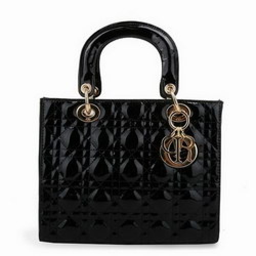 Dior Tote Bags Pelle verniciata nera 6301