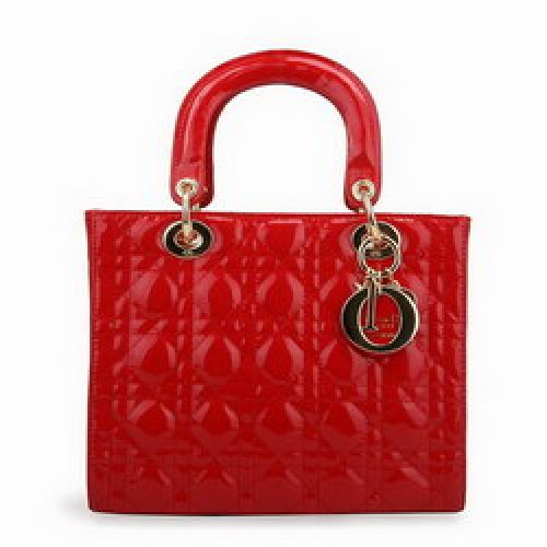 Dior Tote Bags pelle verniciata rossa 6301