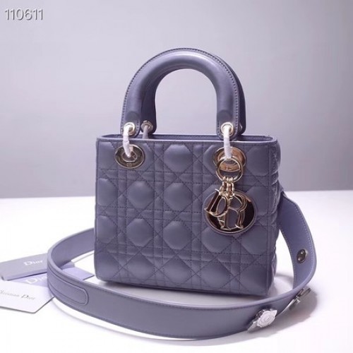 Distintivi portafortuna Dior Borsa tote originale in pelle di pecora A88035 grigio scuro
