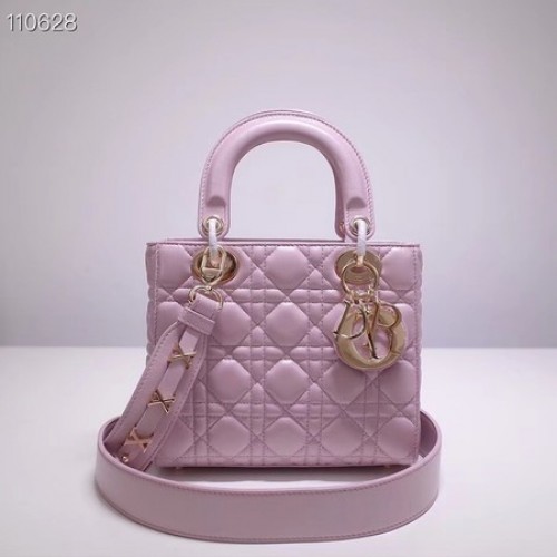 Distintivi portafortuna Dior Borsa tote originale in pelle di pecora A88035 rosa chiaro