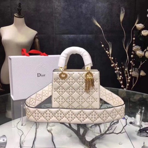 Dior mini Borsa Lady Dior Pelle di montone originale CD3891 OffWhite