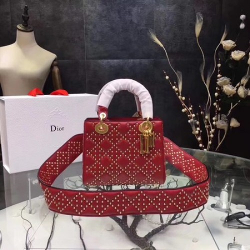 Dior mini Borsa Lady Dior Pelle di montone originale CD3891 Rosso