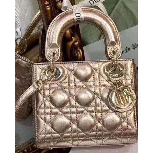 Dior mini Borsa Lady Dior Pelle di montone originale CD5500 Oro