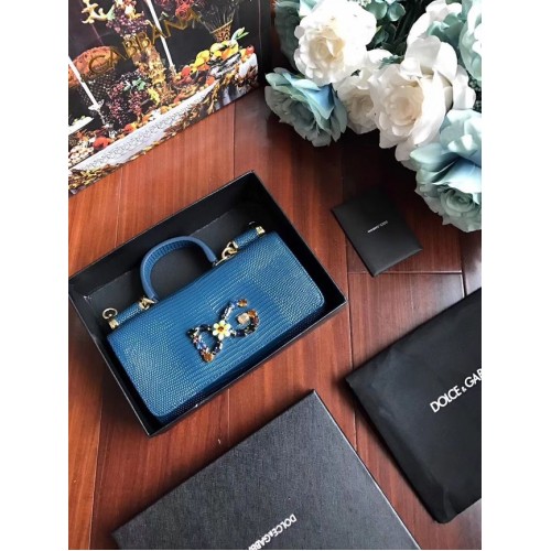 Borse tote in pelle di vitello Dolce Gabbana 1126 blu