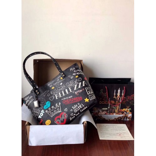 Dolce Gabbana Tote bag in pelle di vitello 4116 nero