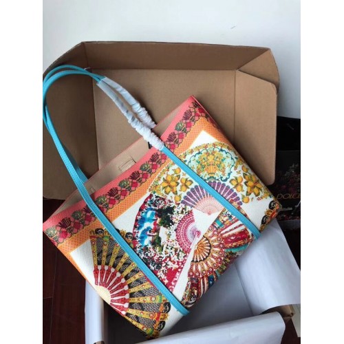 Dolce Gabbana Borsa Media in Pelle Crisantemo 4141 blu