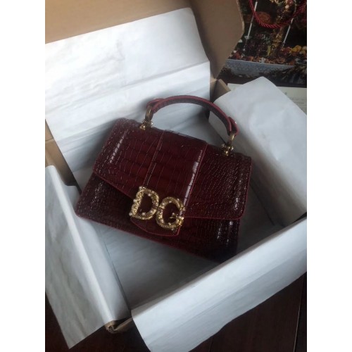 Dolce Gabbana Borsa Originale In Pelle Di Coccodrillo 4916E Bordeaux