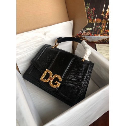 Borsa in pelle di lucertola originale Dolce Gabbana 4916F nera